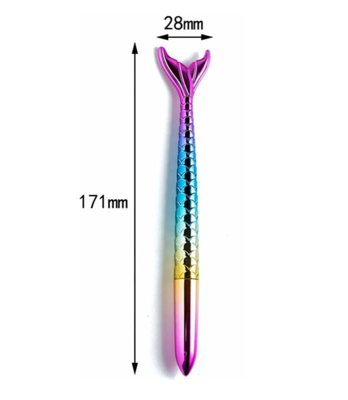 Mermaid Fish Tail Shape Gel Pen - Blue, 0.5mm, Refillable -1 Piece