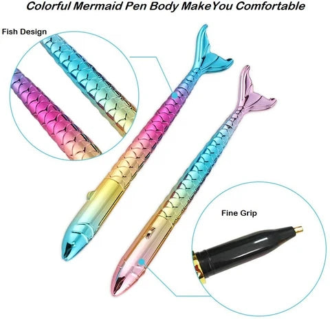 Mermaid Fish Tail Shape Gel Pen - Blue, 0.5mm, Refillable -1 Piece