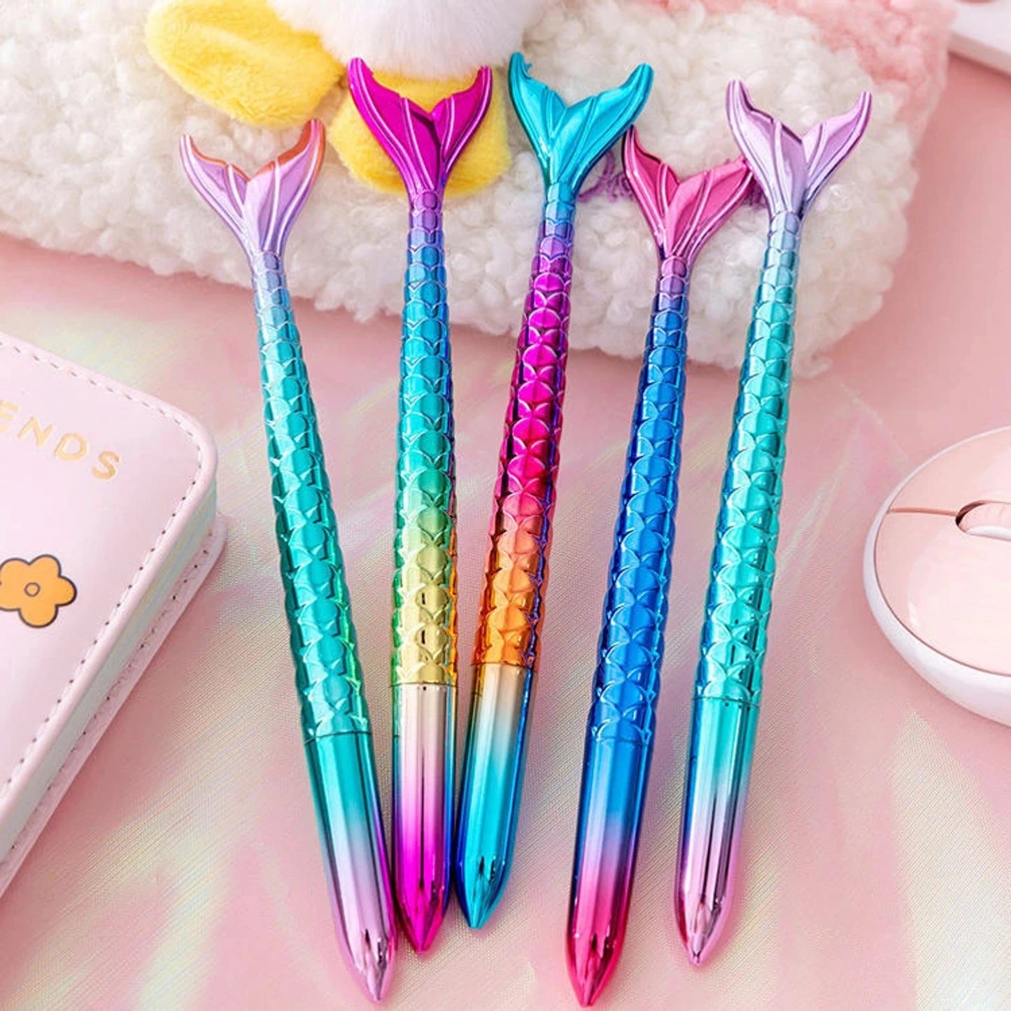 Mermaid Fish Tail Shape Gel Pen - Blue, 0.5mm, Refillable -1 Piece