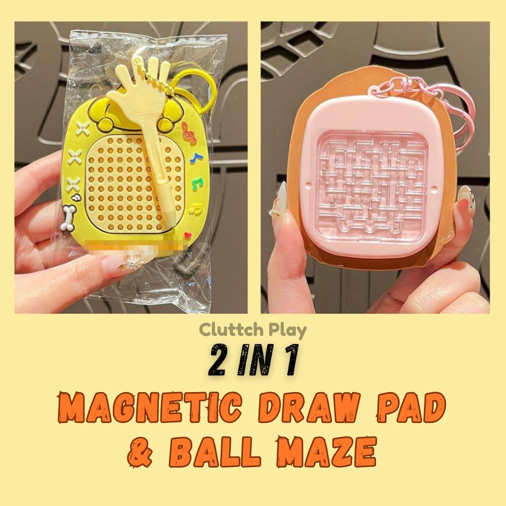 Mini 2 in 1 Magnetic Magpad and Maze Game Stress Relief Game -Any 1