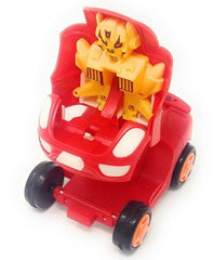 Mini Cartoon Transformer Pull Back Convertible From Car to Robot - Random color