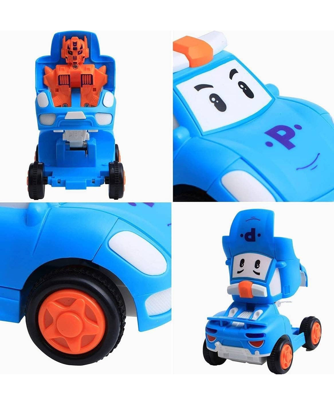 Mini Cartoon Transformer Pull Back Convertible From Car to Robot - Random color