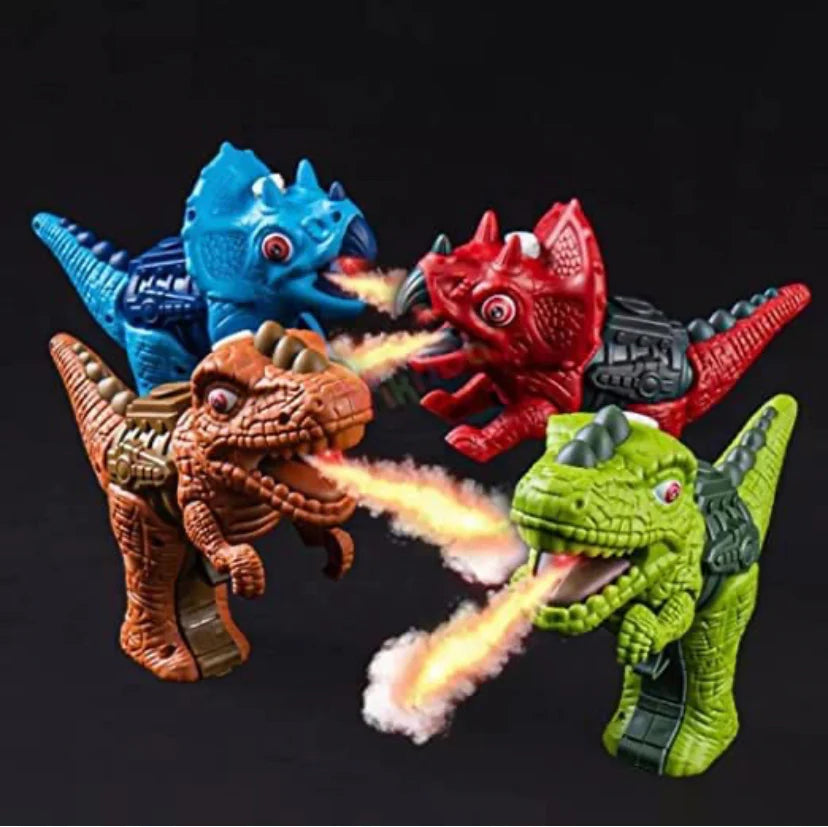 Mini Dinosaur Dino Machine Gun Toy with Water Spray Smoke Effect with Light- Random Any 1