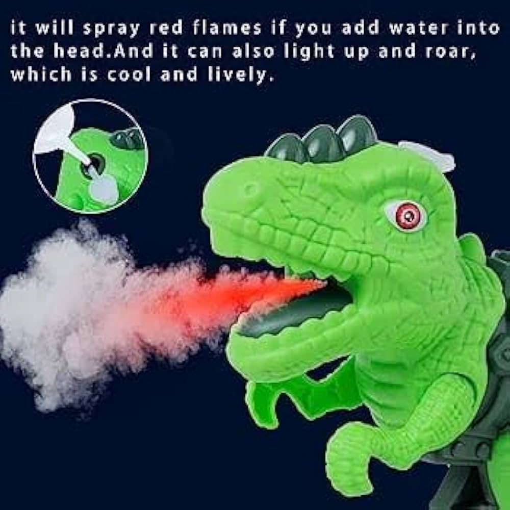 Mini Dinosaur Dino Machine Gun Toy with Water Spray Smoke Effect with Light- Random Any 1