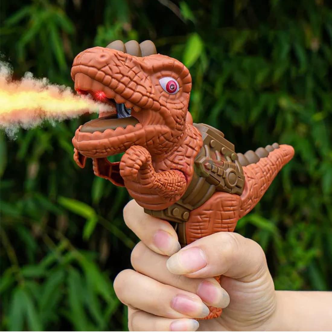 Mini Dinosaur Dino Machine Gun Toy with Water Spray Smoke Effect with Light- Random Any 1