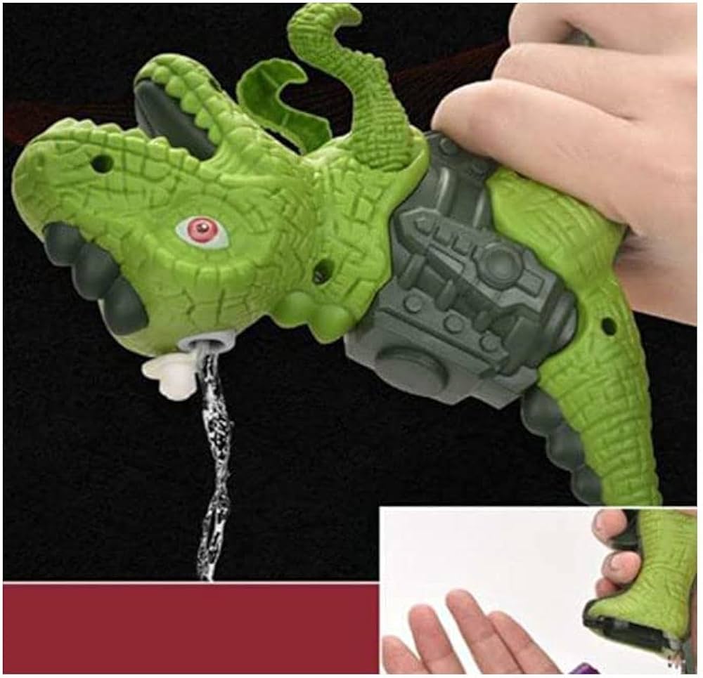 Mini Dinosaur Dino Machine Gun Toy with Water Spray Smoke Effect with Light- Random Any 1