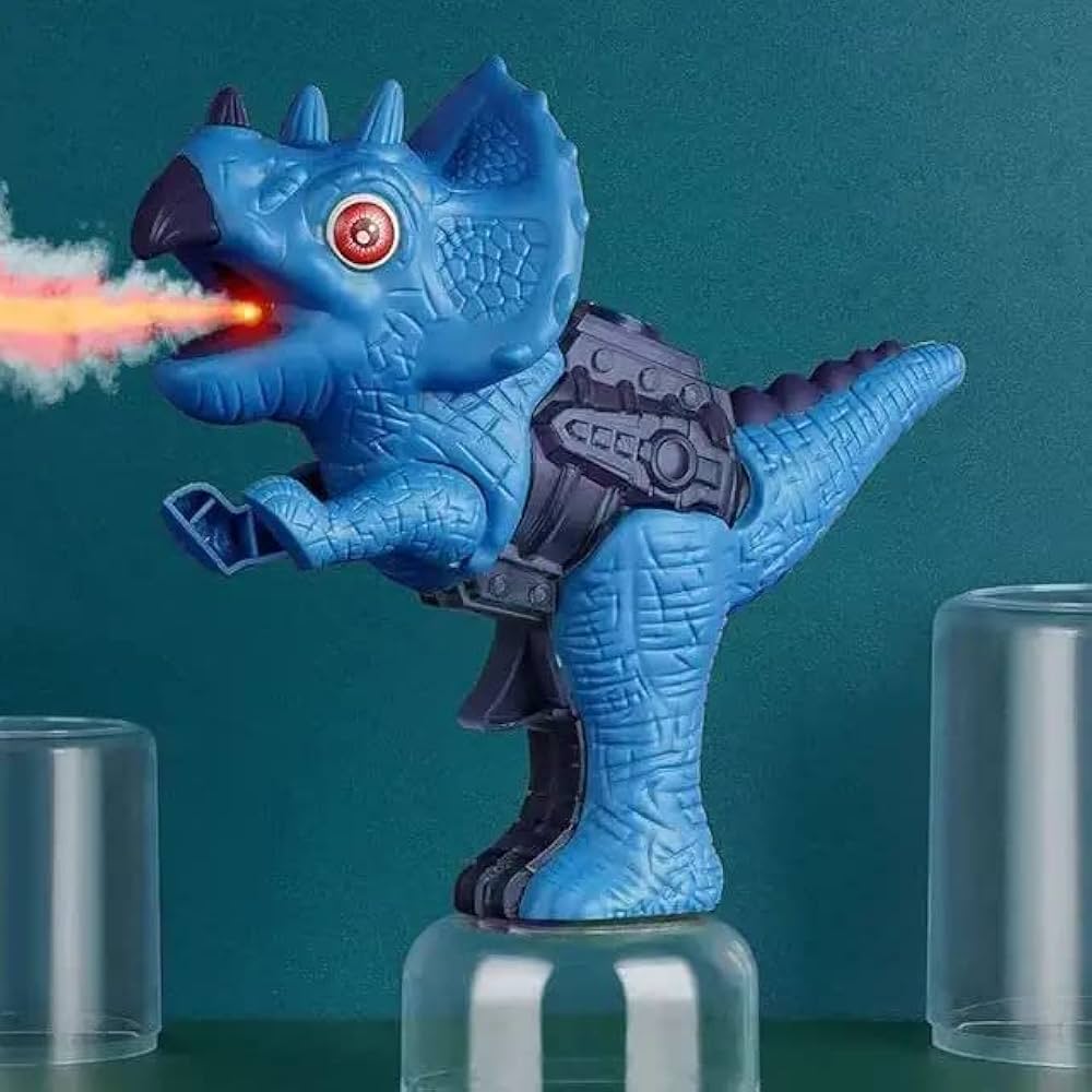 Mini Dinosaur Dino Machine Gun Toy with Water Spray Smoke Effect with Light- Random Any 1