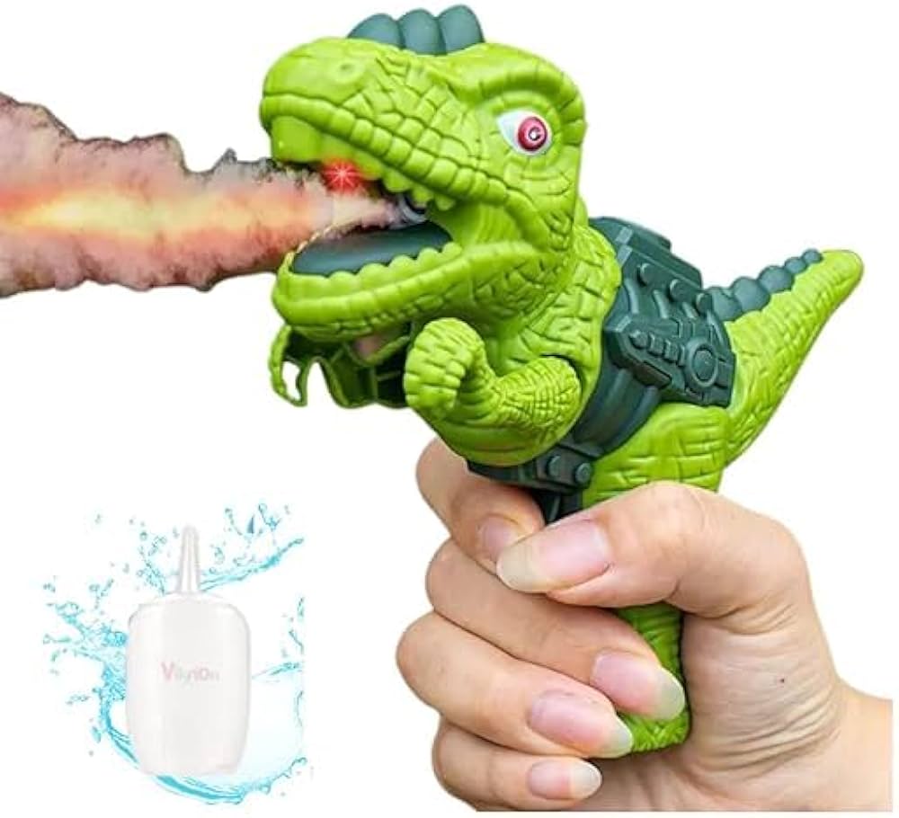 Mini Dinosaur Dino Machine Gun Toy with Water Spray Smoke Effect with Light- Random Any 1