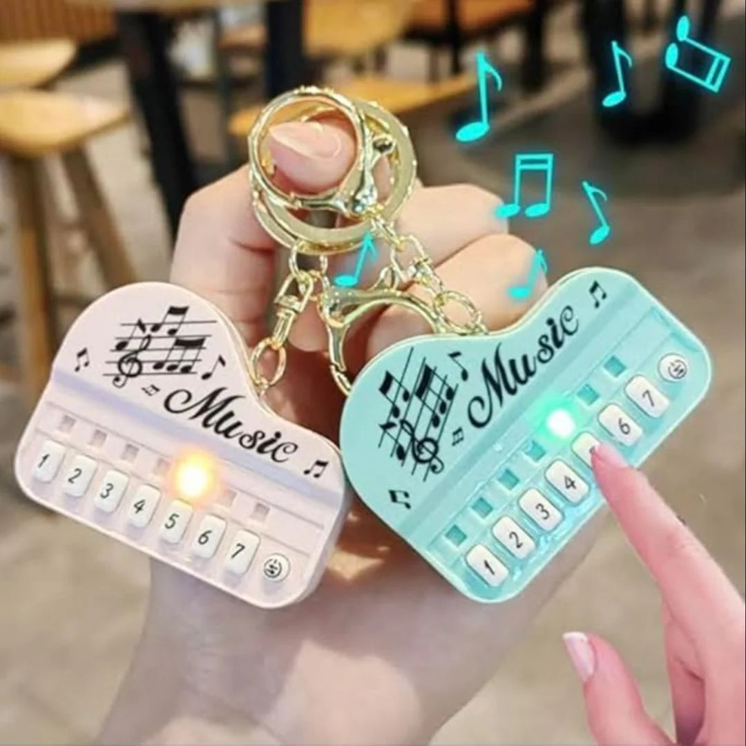 Mini Electronic Piano Keychain Creative Handheld Piano Luminous Music Bag Pendant-Any 1