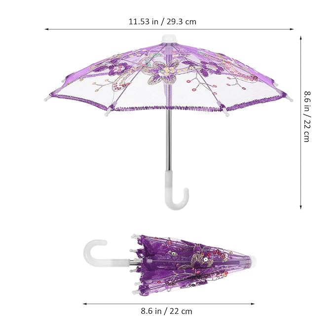Mini Lace Foldable Umbrella , Doll Umbrellas Shining Decor for Wedding , Baby Shower- Any 1
