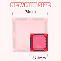 56 Pieces-Mini Magnetic Tiles Travel Set,for Kids Ages 3+, Colourful Building Blocks in Portable Tin Box