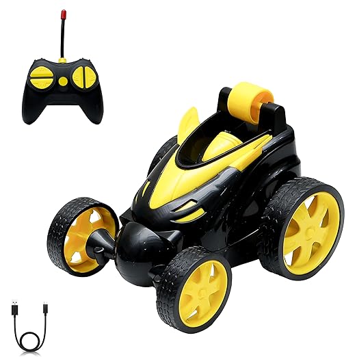 Mini Stunt Car Remote Control Rechargeable Car Toy for Kids - 360 Degree Spinning (Multicolor)