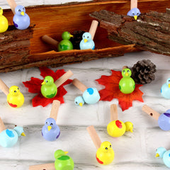 Mini Wooden Bird Whistle Toy - Any 1 Random Colour
