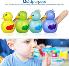 Mini Wooden Bird Whistle Toy - Any 1 Random Colour