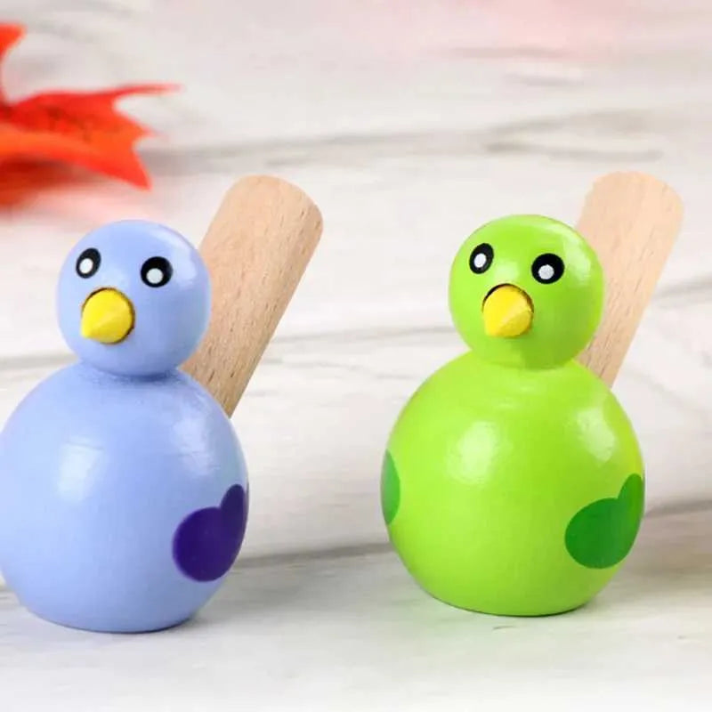 Mini Wooden Bird Whistle Toy - Any 1 Random Colour