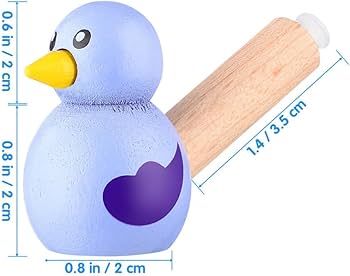 Mini Wooden Bird Whistle Toy - Any 1 Random Colour