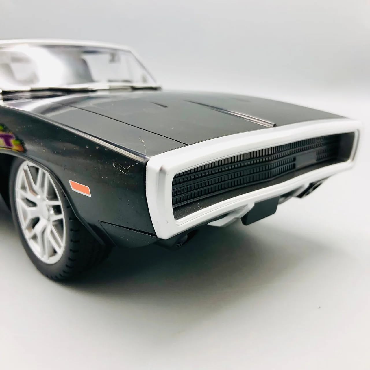 Moka Remote Control High Speed Toy Muscle Cars Fast & Furious Glossy Black Lights and Door Open Feature
