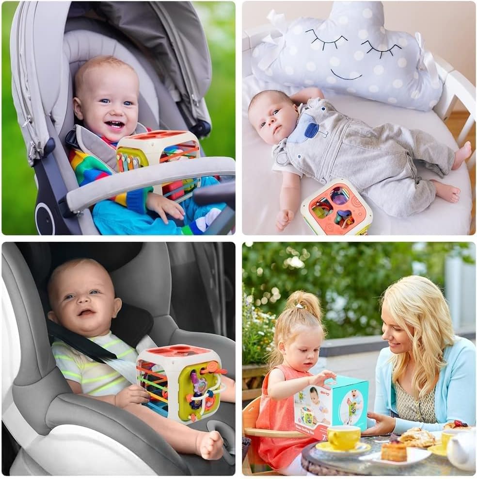 Montessori 7 in 1 Baby Sensory Toys for Kids Educational Learning Shape Sorter Activity Stacking Baby Toys Interactive Toy Fine Motor Skill