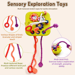 Montessori 7 in 1 Baby Sensory Toys for Kids Educational Learning Shape Sorter Activity Stacking Baby Toys Interactive Toy Fine Motor Skill