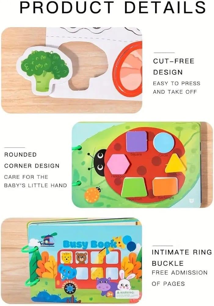Montessori Busy Book for Kids-Preschool Sensory Play Book for Fine Motor Skills & Cognitive Development-Any 1 Book