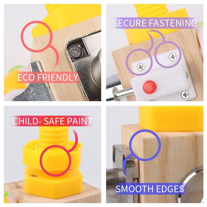 Montessori Busy Cube for Kids | 7-in-1 Wooden Activity