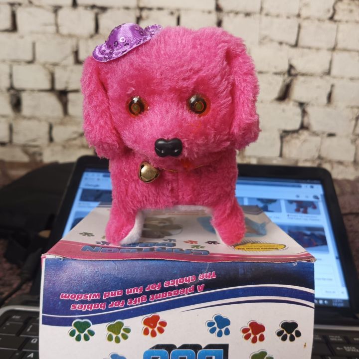 Moving Puppy Dog with Lighting Stuffed Soft Plush Animal Toy with Sound music-Any 1 Random color