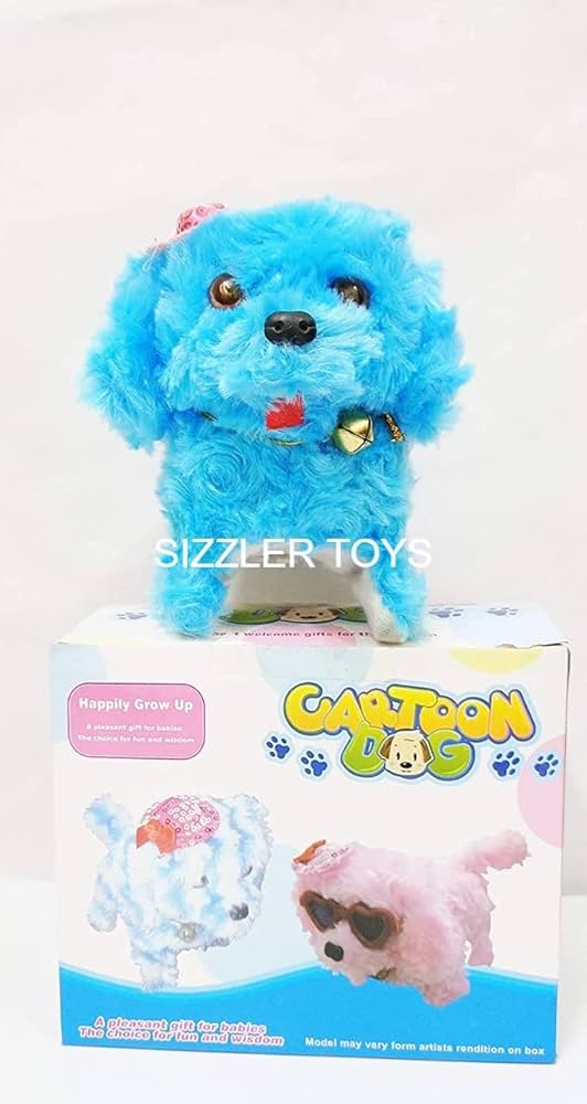 Moving Puppy Dog with Lighting Stuffed Soft Plush Animal Toy with Sound music-Any 1 Random color