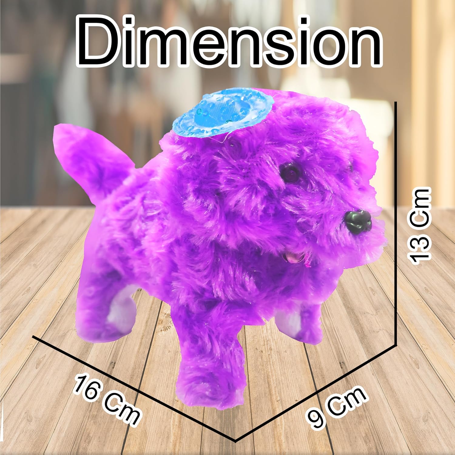 Moving Puppy Dog with Lighting Stuffed Soft Plush Animal Toy with Sound music-Any 1 Random color