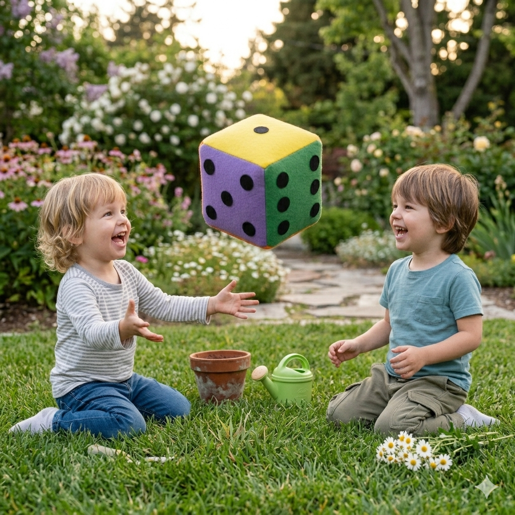 Multicolor Felt Soft Dice Cube Big- for All Ages 8 Inches