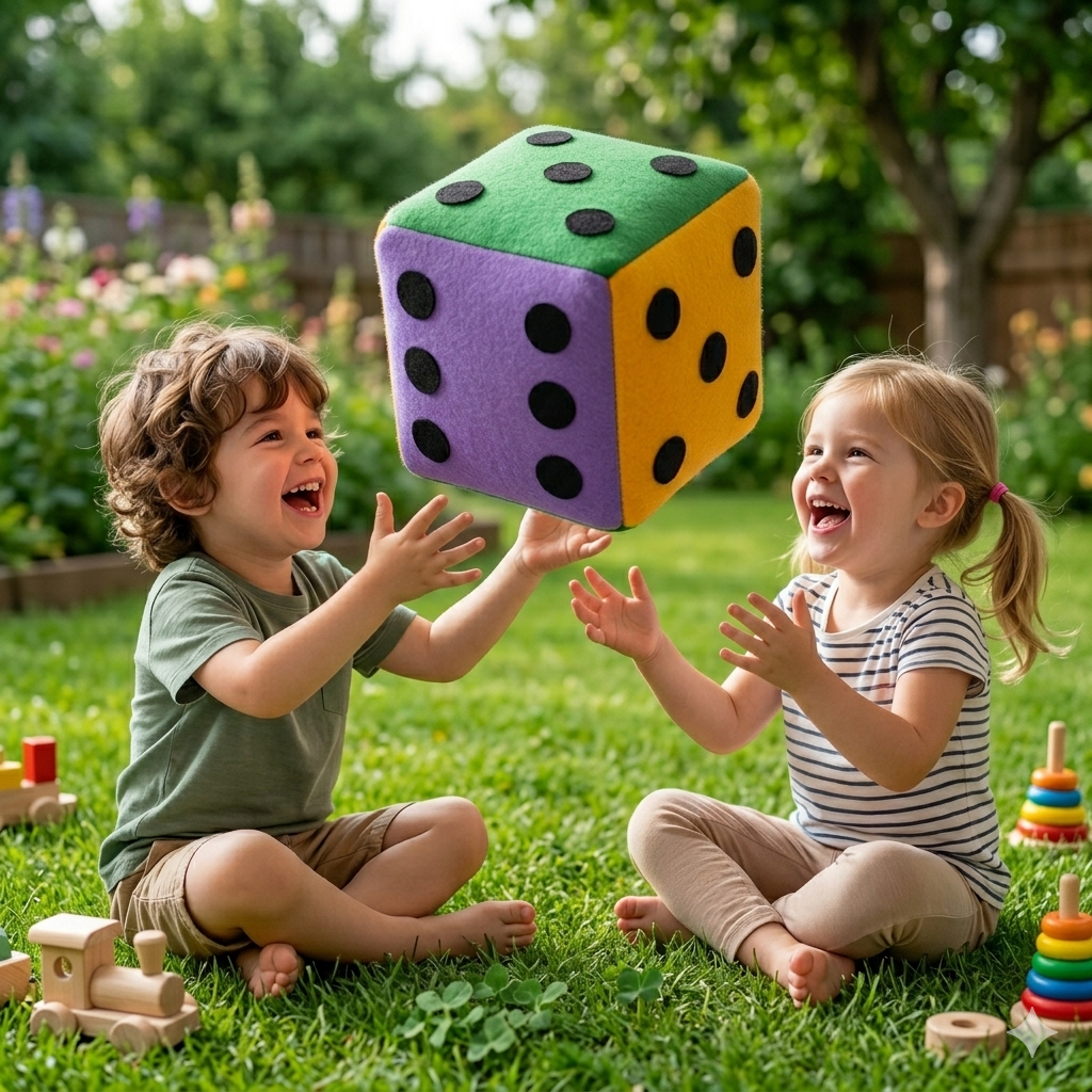 Multicolor Felt Soft Dice Cube Large - for All Ages 12 Inches