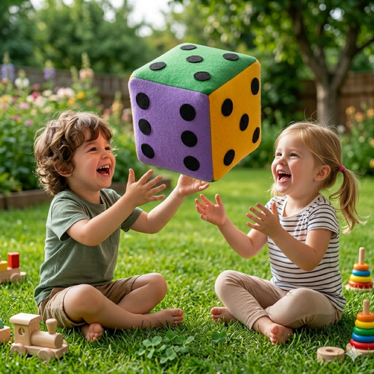 Multicolor Felt Soft Dice Cube Large - for All Ages 12 Inches