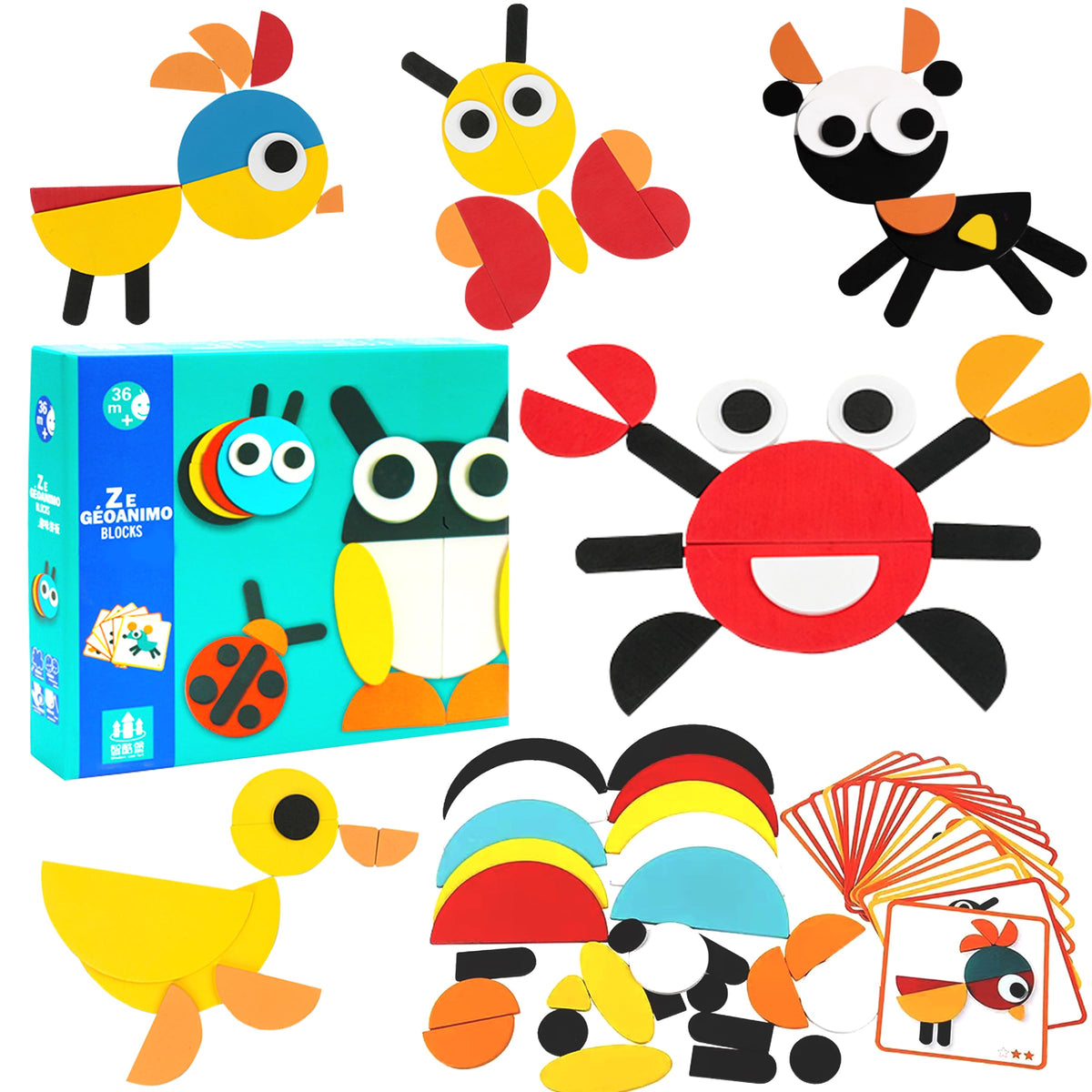 Wooden OWL PUZZLE Ze Geoanimo Blocks