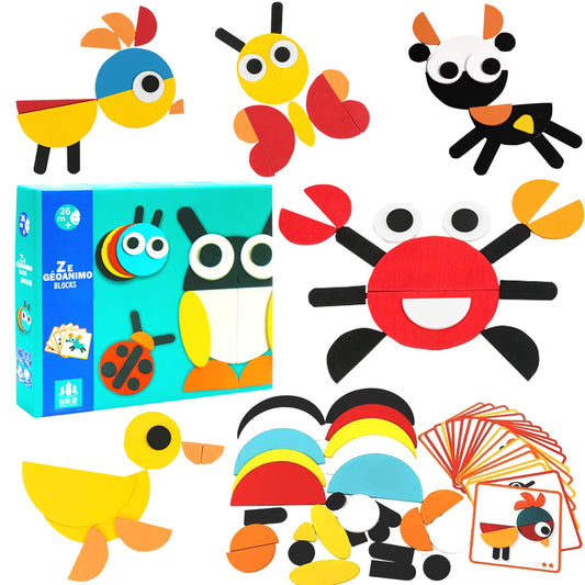 Wooden OWL PUZZLE Ze Geoanimo Blocks