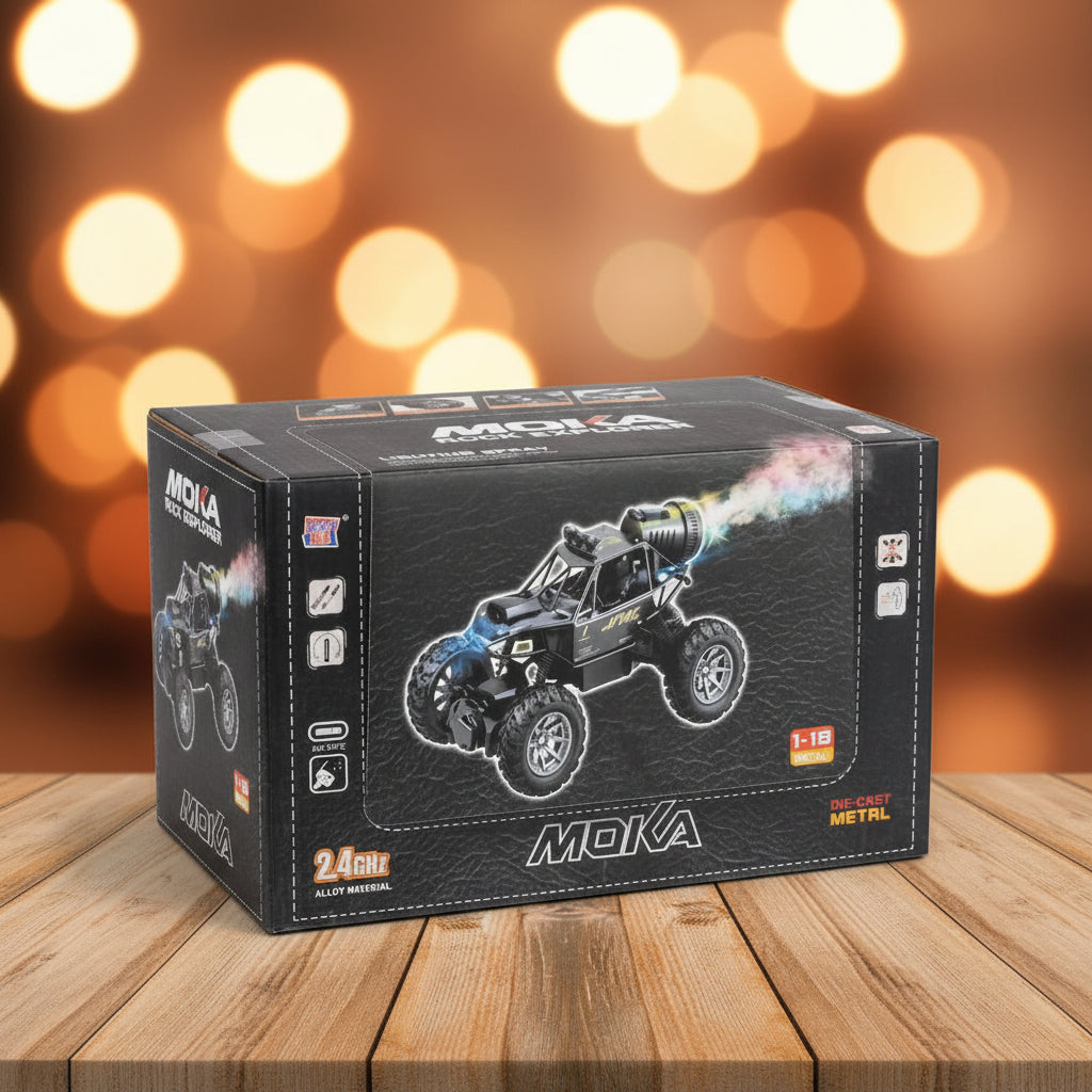 Off-Road RC Monster Truck with Camera & Colourful Smoke Effect with 1 Rechareable Battery