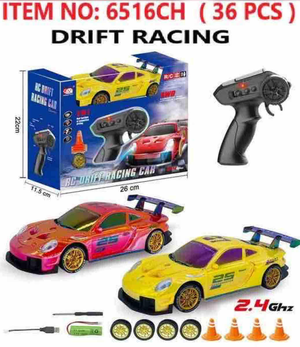Yellow Metallic RC Drift Car - High Performance 36 Custom Series Remote Control Racing Toy