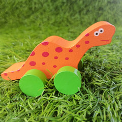 Wooden Orange Dinosaur toy