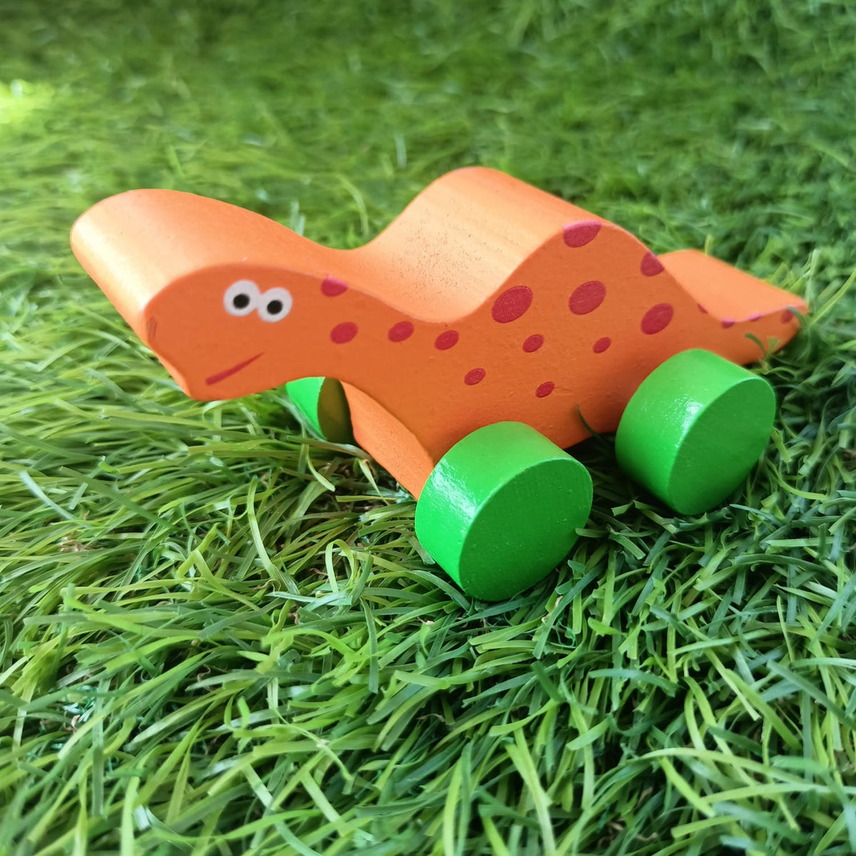 Wooden Orange Dinosaur toy