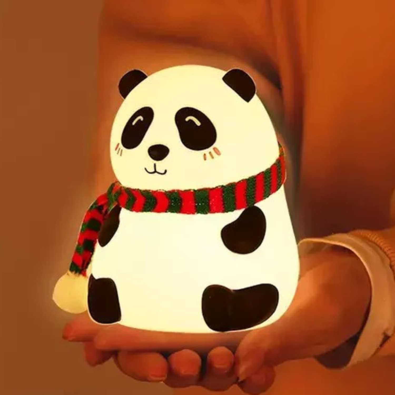 Panda Night Light for Kids- Rechargeable Silicone LED Lamp, 7-Color Changing