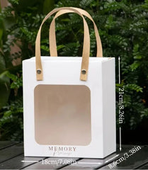 Paper Premium Transparent Carry Bag for Return Gifting - Price per Bag (Ribbons and fillers not included) Random Colour