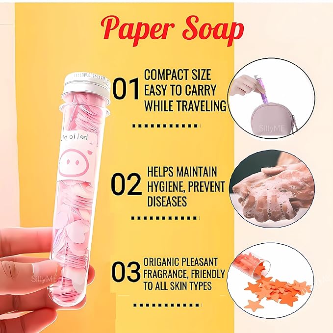 Paper Soap -Any 1 Dissolvable Soap Sheets For Hand Wash - Small Mini Pocket Size Portable Box