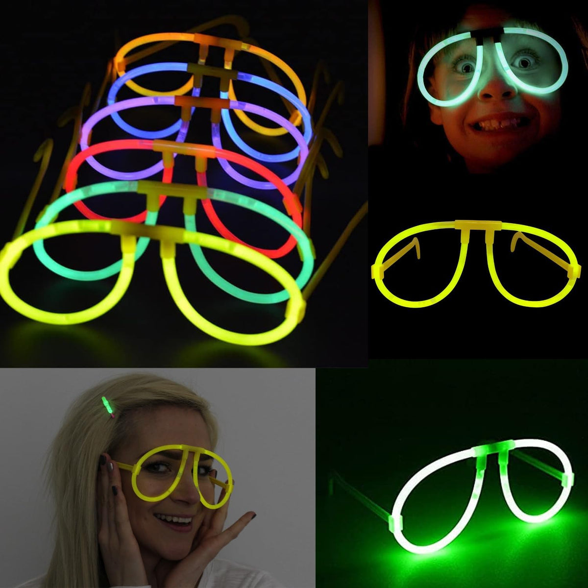 Party Propz Neon Glow Stick Eye Glasses With Connector-Any 1