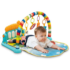 Play Gym for Babies 0 to 12 Months-Musical Piano Keyboard Activity Play Mat Hanging Rattles Lights Tunes Music