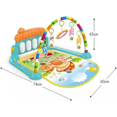 Play Gym for Babies 0 to 12 Months-Musical Piano Keyboard Activity Play Mat Hanging Rattles Lights Tunes Music