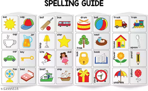 Play Panda Magnetic Learn to Spell with 32 Picture Magnets, 72 Letter Magnets, Magnetic Board and Spelling Guide