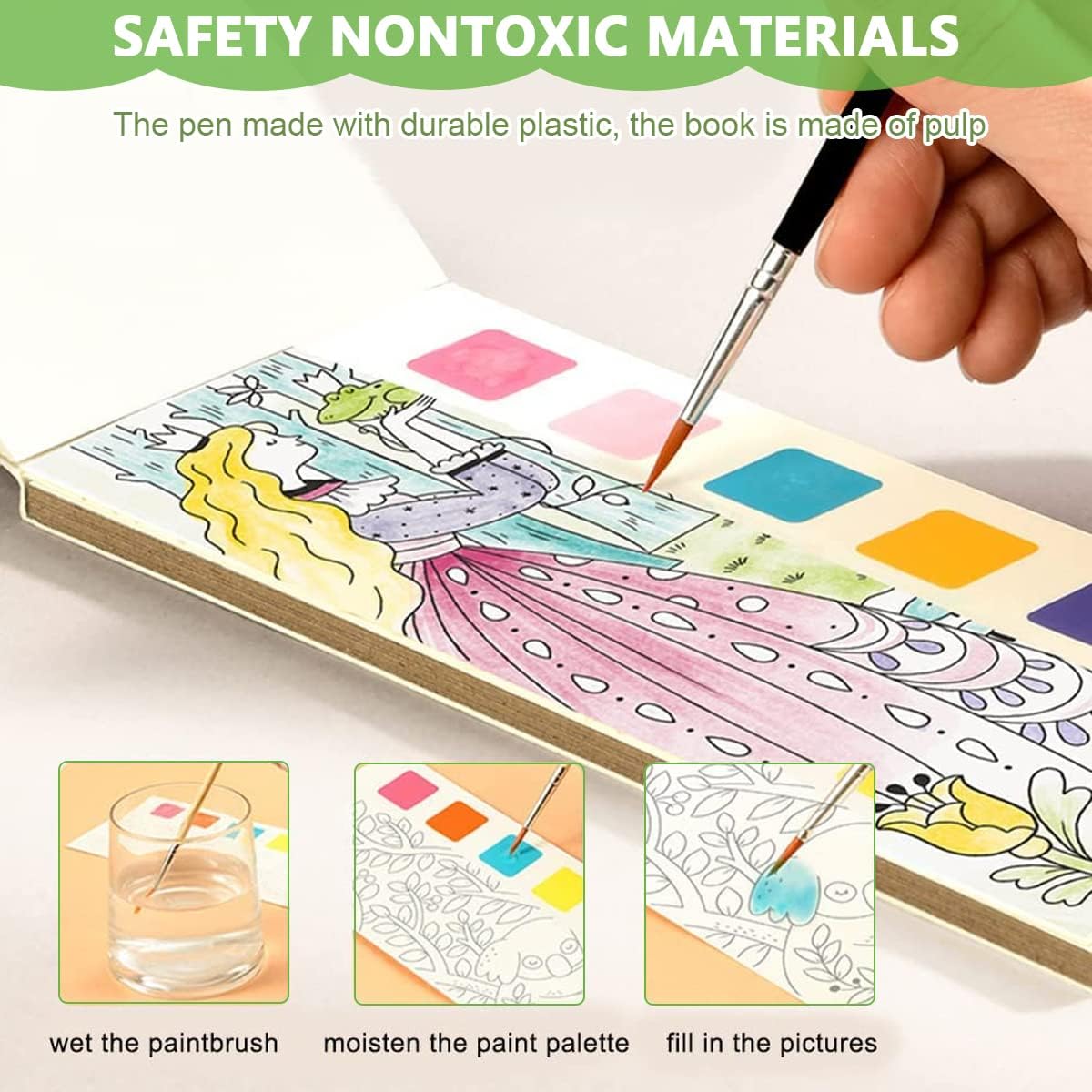 Pocket Watercolor Painting Book for Kids Travel - Watercolor Bookmarks