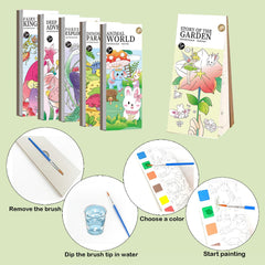 Pocket Watercolor Painting Book for Kids Travel - Watercolor Bookmarks