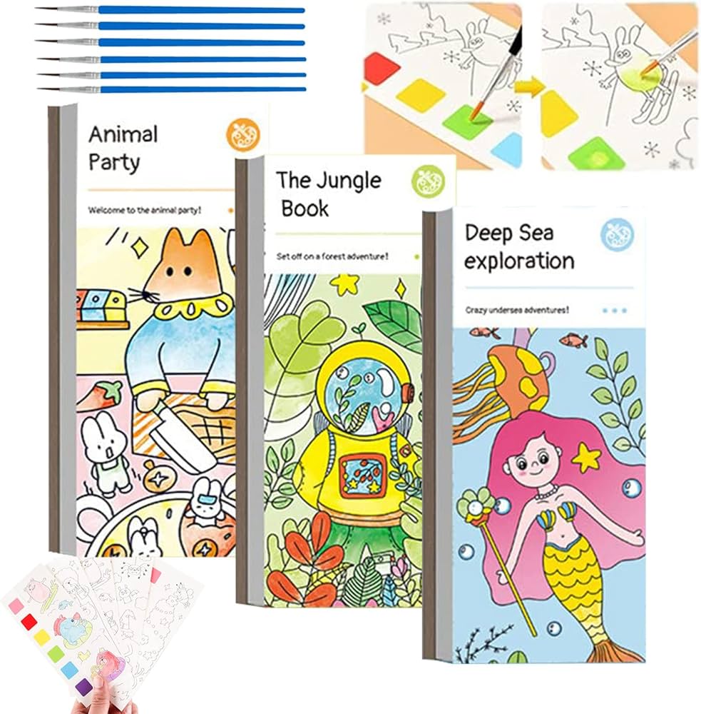 Pocket Watercolor Painting Book for Kids Travel - Watercolor Bookmarks