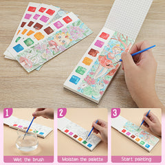 Pocket Watercolor Painting Book for Kids Travel - Watercolor Bookmarks