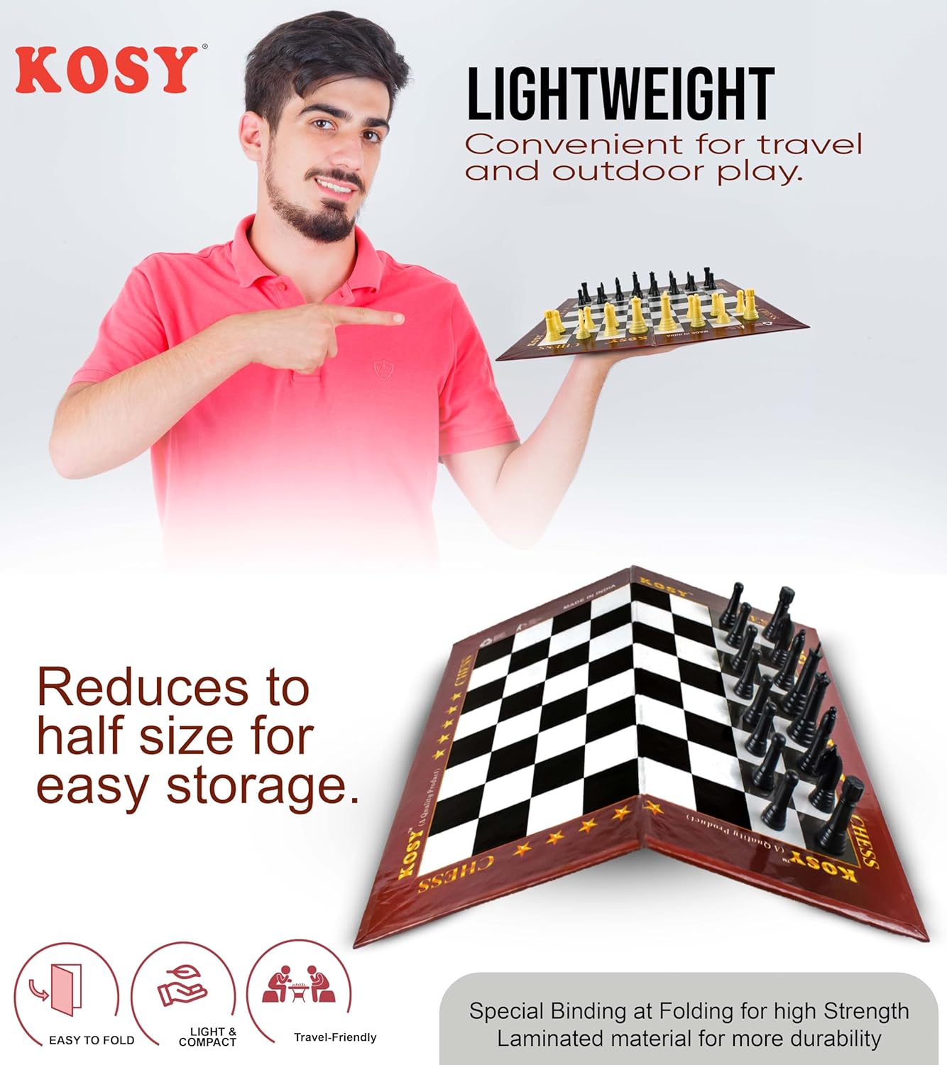 Portable Chess Paper Board Game – Lightweight Foldable Only Board