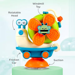 Premium 5 in 1 Power Windmill Snail Toy for Babies Activity Toys for Toddlers |Montessori Sensory Development Convertible Push &Go Toy